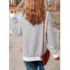 imageSHEWIN Womens Striped Sweatshirt Crewneck Casual Long Sleeve Pullover Tops Trendy 2025White and Black Stripe