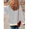 imageSHEWIN Womens Striped Sweatshirt Crewneck Casual Long Sleeve Pullover Tops Trendy 2025White and Gray Stripe
