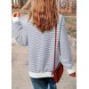 imageSHEWIN Womens Striped Sweatshirt Crewneck Casual Long Sleeve Pullover Tops Trendy 2025White and Navy Blue Stripe