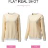 imageSHEWIN Womens Striped Sweatshirt Crewneck Casual Long Sleeve Pullover Tops Trendy 2025White and Yellow Stripe