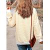 imageSHEWIN Womens Striped Sweatshirt Crewneck Casual Long Sleeve Pullover Tops Trendy 2025White and Yellow Stripe