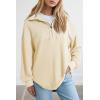 imageSHEWIN Womens Sweatshirt Casual Waffle Knit Half Zip Pullover Loose Long Sleeve Tops Fall Outfit ClothesBeige