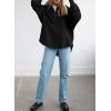 imageSHEWIN Womens Sweatshirt Casual Waffle Knit Half Zip Pullover Loose Long Sleeve Tops Fall Outfit ClothesBlack