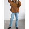 imageSHEWIN Womens Sweatshirt Casual Waffle Knit Half Zip Pullover Loose Long Sleeve Tops Fall Outfit ClothesBrown