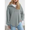 imageSHEWIN Womens Sweatshirt Casual Waffle Knit Half Zip Pullover Loose Long Sleeve Tops Fall Outfit ClothesLight Blue