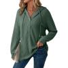imageSHEWIN Fall Women Oversized Hoodies Spring V Neck Sweatshirts 2025Green