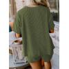 imageSHEWIN Two 2 Piece Sets for Women Short Sleeve Shirts High Waisted Shorts with Pockets Pajamas Lounge Matching SetVineyard Green