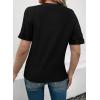 imageSHEWIN Womens Short Sleeve Summer Tops Crewneck Knit Solid Loose Casual Basic T Shirts Tee BlousesBlack