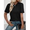 imageSHEWIN Womens Short Sleeve Summer Tops Crewneck Knit Solid Loose Casual Basic T Shirts Tee BlousesBlack