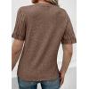 imageSHEWIN Womens Short Sleeve Summer Tops Crewneck Knit Solid Loose Casual Basic T Shirts Tee BlousesDark Brown