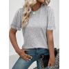 imageSHEWIN Womens Short Sleeve Summer Tops Crewneck Knit Solid Loose Casual Basic T Shirts Tee BlousesGrey