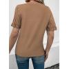 imageSHEWIN Womens Short Sleeve Summer Tops Crewneck Knit Solid Loose Casual Basic T Shirts Tee BlousesKhaki