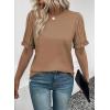 imageSHEWIN Womens Short Sleeve Summer Tops Crewneck Knit Solid Loose Casual Basic T Shirts Tee BlousesKhaki
