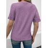 imageSHEWIN Womens Short Sleeve Summer Tops Crewneck Knit Solid Loose Casual Basic T Shirts Tee BlousesPurple