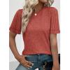 imageSHEWIN Womens Short Sleeve Summer Tops Crewneck Knit Solid Loose Casual Basic T Shirts Tee BlousesRed