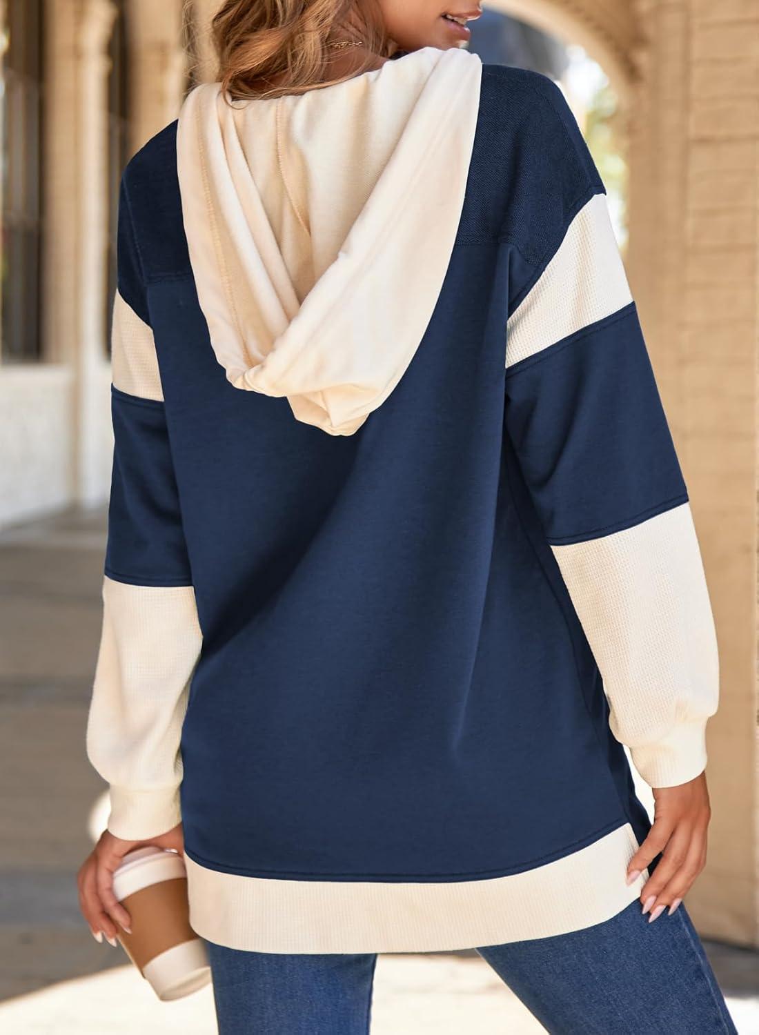 imageSHEWIN Oversized Sweatshirt For Women Casual Long Sleeve Button Down Hoodies Womens Fall Fashion 2025Sail Blue