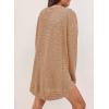 imageSHEWIN Long Sleeve Shirts For Women Oversized Sweatshirt Crewneck Waffle Knit Fall Tops for Women 20256 Khaki