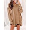imageSHEWIN Long Sleeve Shirts For Women Oversized Sweatshirt Crewneck Waffle Knit Fall Tops for Women 20256 Khaki