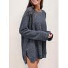 imageSHEWIN Long Sleeve Shirts For Women Oversized Sweatshirt Crewneck Waffle Knit Fall Tops for Women 20257 Dark Grey