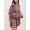 imageSHEWIN Long Sleeve Shirts For Women Oversized Sweatshirt Crewneck Waffle Knit Fall Tops for Women 20258 Chicory Coffee