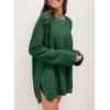 imageSHEWIN Long Sleeve Shirts For Women Oversized Sweatshirt Crewneck Waffle Knit Fall Tops for Women 20259 Dark Green
