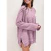 imageSHEWIN Long Sleeve Shirts For Women Oversized Sweatshirt Crewneck Waffle Knit Fall Tops for Women 20259 Light Purple
