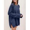 imageSHEWIN Long Sleeve Shirts For Women Oversized Sweatshirt Crewneck Waffle Knit Fall Tops for Women 20259 Navy Blue