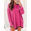 imageSHEWIN Long Sleeve Shirts For Women Oversized Sweatshirt Crewneck Waffle Knit Fall Tops for Women 20259 Rose Red