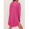 imageSHEWIN Long Sleeve Shirts For Women Oversized Sweatshirt Crewneck Waffle Knit Fall Tops for Women 20259 Rose Red