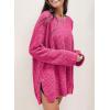 imageSHEWIN Long Sleeve Shirts For Women Oversized Sweatshirt Crewneck Waffle Knit Fall Tops for Women 20259 Rose Red
