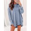 imageSHEWIN Long Sleeve Shirts For Women Oversized Sweatshirt Crewneck Waffle Knit Fall Tops for Women 20259 Sky Blue