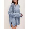 imageSHEWIN Long Sleeve Shirts For Women Oversized Sweatshirt Crewneck Waffle Knit Fall Tops for Women 20259 Sky Blue