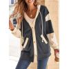 imageSHEWIN Oversized Sweatshirt For Women Casual Long Sleeve Button Down Hoodies Womens Fall Fashion 2025Dark Grey