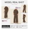 imageSHEWIN Womens 2 Piece Outfits Sweatsuit Casual Short Sleeve Pullover Tops and Drawstring Wide Leg Pants Lounge SetsBrown