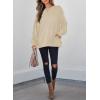imageSHEWIN Womens Fall Fashion 2025 Long Sleeve Shirts Crewneck Loose Textured Tunic Tops Solid Pullover Sweatshirt With PocketsApricot