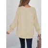 imageSHEWIN Womens Fall Fashion 2025 Long Sleeve Shirts Crewneck Loose Textured Tunic Tops Solid Pullover Sweatshirt With PocketsApricot