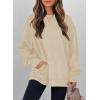 imageSHEWIN Womens Fall Fashion 2025 Long Sleeve Shirts Crewneck Loose Textured Tunic Tops Solid Pullover Sweatshirt With PocketsApricot