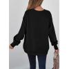 imageSHEWIN Womens Fall Fashion 2025 Long Sleeve Shirts Crewneck Loose Textured Tunic Tops Solid Pullover Sweatshirt With PocketsBlack