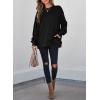 imageSHEWIN Womens Fall Fashion 2025 Long Sleeve Shirts Crewneck Loose Textured Tunic Tops Solid Pullover Sweatshirt With PocketsBlack