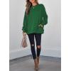 imageSHEWIN Womens Fall Fashion 2025 Long Sleeve Shirts Crewneck Loose Textured Tunic Tops Solid Pullover Sweatshirt With PocketsDark Green