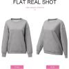 imageSHEWIN Womens Fall Fashion 2025 Long Sleeve Shirts Crewneck Loose Textured Tunic Tops Solid Pullover Sweatshirt With PocketsGray