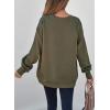 imageSHEWIN Womens Fall Fashion 2025 Long Sleeve Shirts Crewneck Loose Textured Tunic Tops Solid Pullover Sweatshirt With PocketsJungle Green