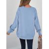 imageSHEWIN Womens Fall Fashion 2025 Long Sleeve Shirts Crewneck Loose Textured Tunic Tops Solid Pullover Sweatshirt With PocketsMyosotis