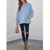 imageSHEWIN Womens Fall Fashion 2025 Long Sleeve Shirts Crewneck Loose Textured Tunic Tops Solid Pullover Sweatshirt With PocketsMyosotis