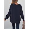 imageSHEWIN Womens Fall Fashion 2025 Long Sleeve Shirts Crewneck Loose Textured Tunic Tops Solid Pullover Sweatshirt With PocketsNavy Blue
