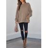 imageSHEWIN Womens Fall Fashion 2025 Long Sleeve Shirts Crewneck Loose Textured Tunic Tops Solid Pullover Sweatshirt With PocketsParchment