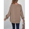 imageSHEWIN Womens Fall Fashion 2025 Long Sleeve Shirts Crewneck Loose Textured Tunic Tops Solid Pullover Sweatshirt With PocketsParchment