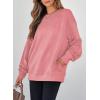 imageSHEWIN Womens Fall Fashion 2025 Long Sleeve Shirts Crewneck Loose Textured Tunic Tops Solid Pullover Sweatshirt With PocketsPeach Blossom