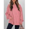 imageSHEWIN Womens Fall Fashion 2025 Long Sleeve Shirts Crewneck Loose Textured Tunic Tops Solid Pullover Sweatshirt With PocketsPeach Blossom
