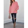 imageSHEWIN Womens Fall Fashion 2025 Long Sleeve Shirts Crewneck Loose Textured Tunic Tops Solid Pullover Sweatshirt With PocketsPeach Blossom